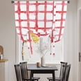 thumbnail image 3 of Red Buffalo Plaid Balloon Curtains 63 Inch Length for Living Room/Bedroom, Farmhouse Check Stripes Retro Geometric Rod Pocket Privacy Door Curtains Decorative Tie Up Shade for Window 52"x63", 3 of 8