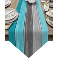 thumbnail image 1 of GFDYREE Burlap Linen Rustic Table Runners 70 Inches Long, Retro Farm Wood Grain Aqua and Gray Table Runner Farmhouse Style for Coffee Table, Holiday Parties, Wedding, Events Dinner, Home Dec, 1 of 7