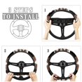 thumbnail image 3 of COEQINE Southwest Aztec Brown Black Car Steering Wheel Cover 15 Inch Universal Breathable Soft Anti-Slip Sweat Absorbent Car Accessory Fit for Most Vehicles, 3 of 6