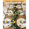 thumbnail image 4 of 13 Inch Round Placemats Set of 6, Yellow Ombre Spring Floral Non Slip Heat Insulation PP Table Mats, Summer Botanical Flowers Washable Place Mats for Kitchen Dining Party Table Decor, 4 of 7