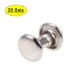 thumbnail image 1 of Uxcell 0.31'' x 0.39'' Remache de cabeza redonda de doble tapa, acero al carbono, tono plateado, 20 juegos, 1 of 6
