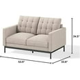 thumbnail image 2 of Zinus Thompson 2-Seater Indoor Loveseat, Beige, 2 of 12