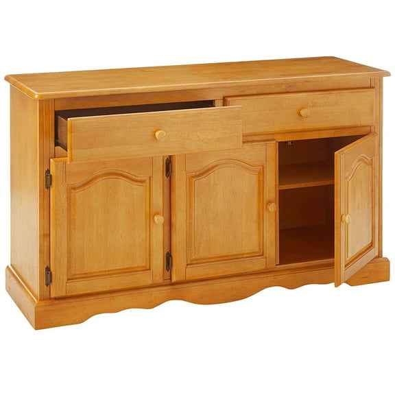 Buffet Table 53"W Server Sideboard 2 Doors2 Drawers Rustic Storage Cabinet Light Oak Wood