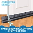 thumbnail image 5 of FGY Door Draft Stopper 38 Inch Adjustable Foam Door Draft Blocker with Adhesive One Sided, Reduce Noise, Cold Air, Wind, Fit for Interior/Exterior Doors (Black), 5 of 6