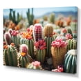 thumbnail image 2 of Designart "Green Pink Cactus landscape I" Floral Wall Decor, 2 of 5
