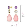 thumbnail image 4 of Bling Jewelry Womens Unique  Dangle Earrings Teardrop Oval & Gemstone in 14K Gold Plated, 4 of 4