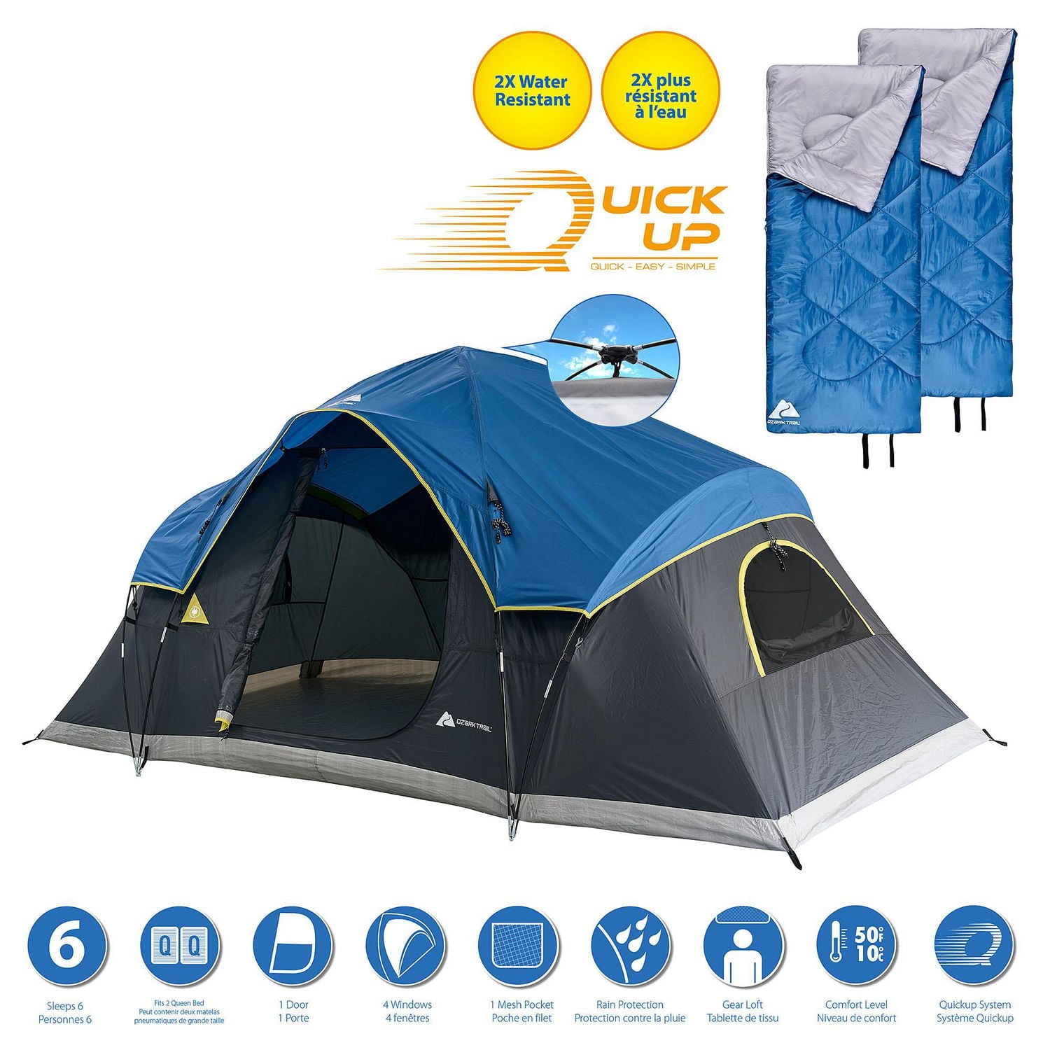 Ozark Trail Man Bedroom Tent Ozark Trail 12 Person Instant Cabin