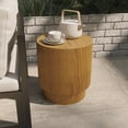 thumbnail image 6 of LeisureMod Modern Side Table Round Fiberstone Top Accent End Table for Home, Outdoor Patio, Living Room Sofa, Weather-Resistant, Eden Series in Brown, 6 of 15