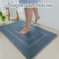 thumbnail image 5 of SIXHOME Bathroom Rugs Mat Waffle Bath Rug Super Absorbent Non Slip Bath Mat Machine Washable Rubber Backed Bathroom Mat with Tassels Ultra Soft Boho Bathroom Decor 17" x 24" Blue, 5 of 8