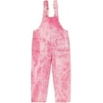 thumbnail image 3 of Peacolate 5-14Years Girls Pink Embroidered Denim Overalls Tie-dye Jumpsuits Adjustable Belts Suspenders for Kids Girls Romper,Pink,4-5Years, 3 of 5