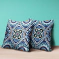 thumbnail image 4 of Bohemian Mandala Vector Throw Pillow with Removable Cover in Blue Orange Green 16x16, 4 of 5