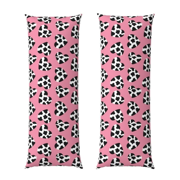 Balery heart with cow Funda Protectora para Almohada Corporal de Algodón Hipoalergénico con Cierre(55 x 21 pulgadas), Almohadas No Incluidas