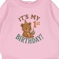 thumbnail image 3 of Inktastic Cute Teddy Bear 1st Birthday Celebration Baby Fleece Bodysuit, 3 of 4