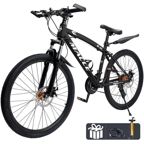 26/27.5 inch Mountain Hardtail Mountain Bike for Men/Women, 27 Speed Twist Shifting, Front Suspension, Comfort Saddle, Purple/Black/White