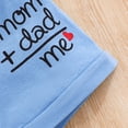 thumbnail image 6 of mgoYE Infant Baby Boy Summer Clothes Mom Dad Me Letter Print Short Sleeve Hooded Tops Drawstring Shorts Toddler Baby Boy Outfit 3 6 12 18 24 Months 3T(Blue,3-6 Months), 6 of 8