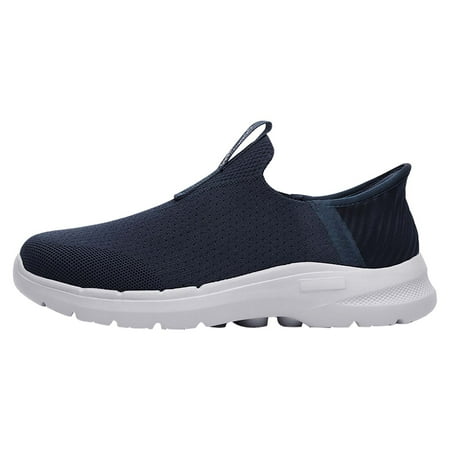 NOKIO Men S Breathable Mesh Sneakers Comfortable Casual Shoes For Men Men S Slip-On Loafers Ladies Fashion Solid Color Mesh Breathable Round Toe Lace Up Low Top Flat