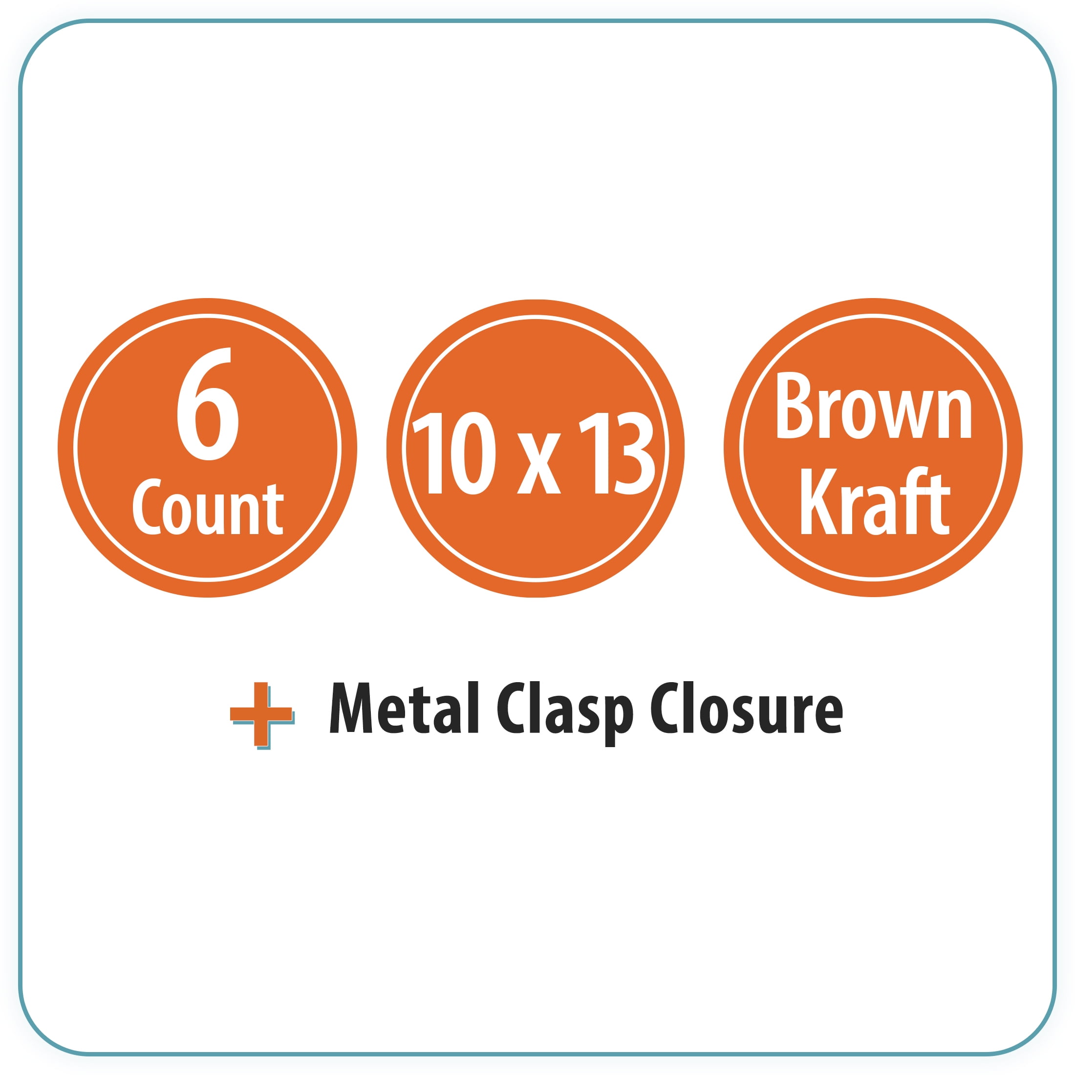 Pen+Gear Kraft Clasp Envelopes, 10 in x 13 in, 6 Count