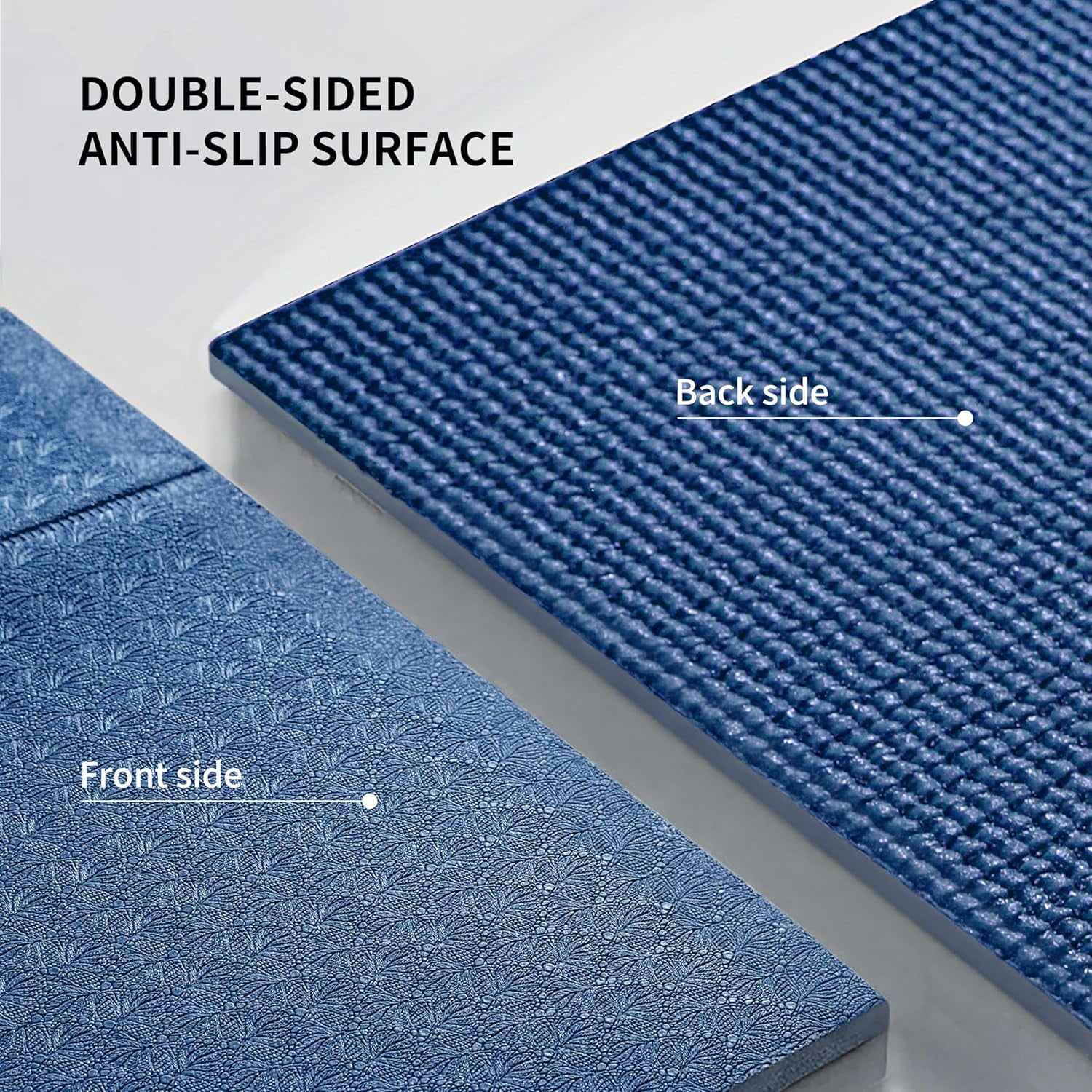PROIRON Foldable Travel Yoga Mat 0.16" PVC, Folding Exercise Mat Non Slip for Yoga Pilates Camping Outdoors, Lightweight Packable, Blue