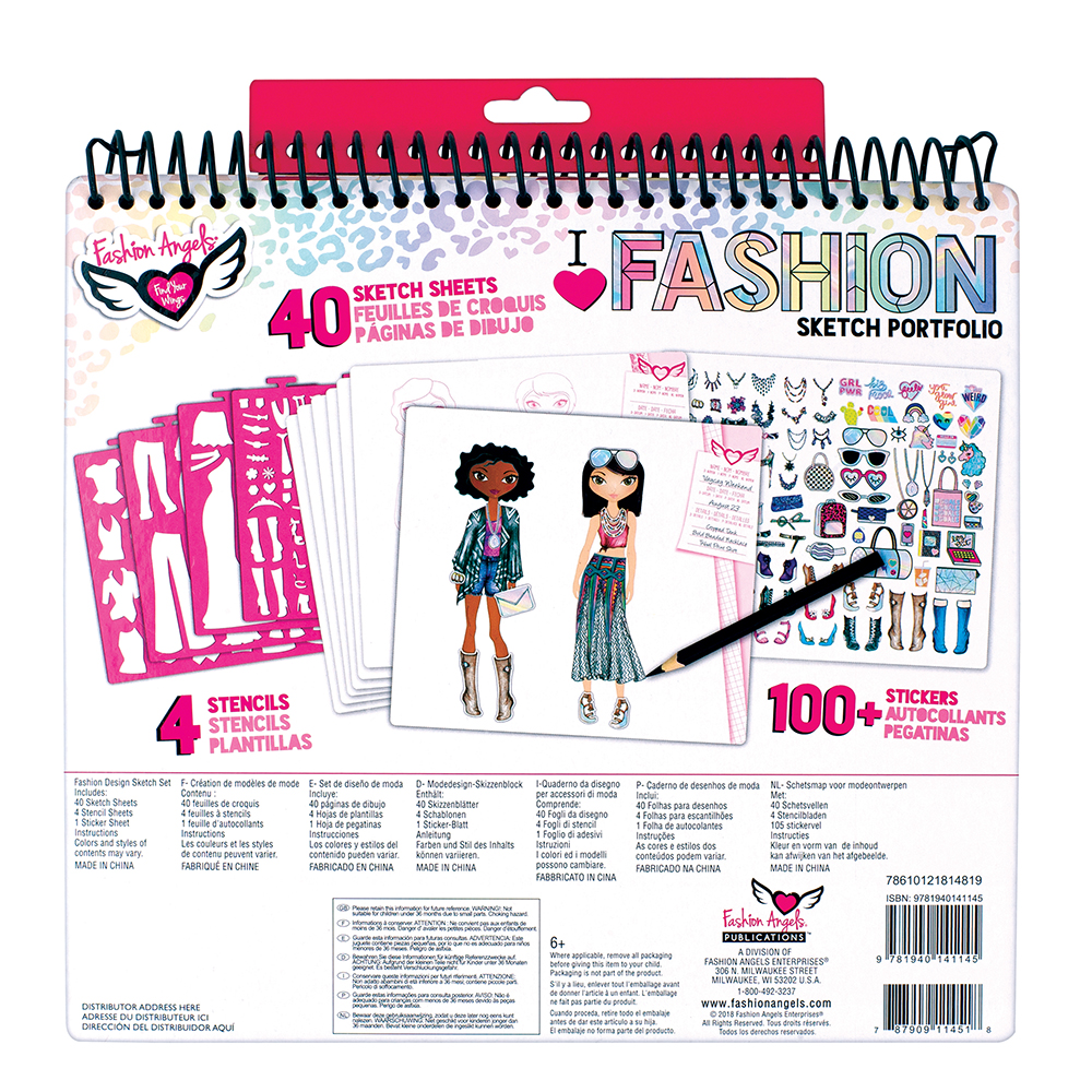 Fashion Angels Portfolio Sketch Pad with Stencils, 40 Pages photo 2