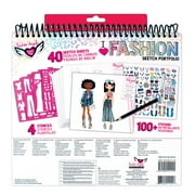Fashion Angels Portfolio Sketch Pad & Writing Notebook with 4 Stencil Sheets, 8.5in x 11in, 40 Pages