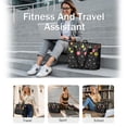 thumbnail image 5 of Tote Bag for Women - Black Christmas Ornament Pattern Shoulder Bag - Large Utility Work Duffle Bag with Zipper Handbag for Travel, Work, Sprots, 5 of 5