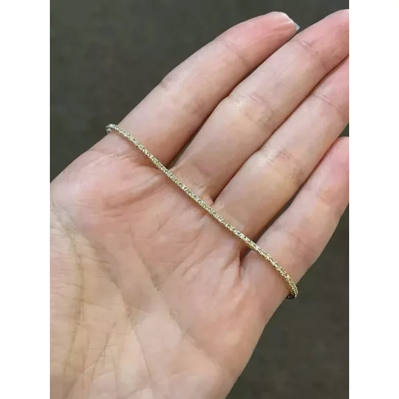 1Ct Round Cut Diamond Lab Created Tennis Women's Bracelet 14K Yellow Gold Plated