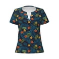 thumbnail image 3 of Naloa Hawaiian Style Print T-Shirts Short Sleeve V Neck Tees for Women Fashion Tops Trendy Lightweight Soft Casual Summer Outfits Clothes, 3 of 5