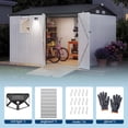 thumbnail image 5 of Garvee 10 x 8 FT Outdoor Storage Shed with Pushable Window, LED Light & Pegboard, Metal Garden Shed with Sloped Roof, Air Vent & Lockable Doors, White, 5 of 8