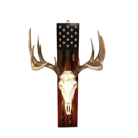 CCOCC Deer Skull Mount Exquisite Carving European Mount Skull Hanger Wooden Material Deer Antler Mounting Kit Unique Design Vertical