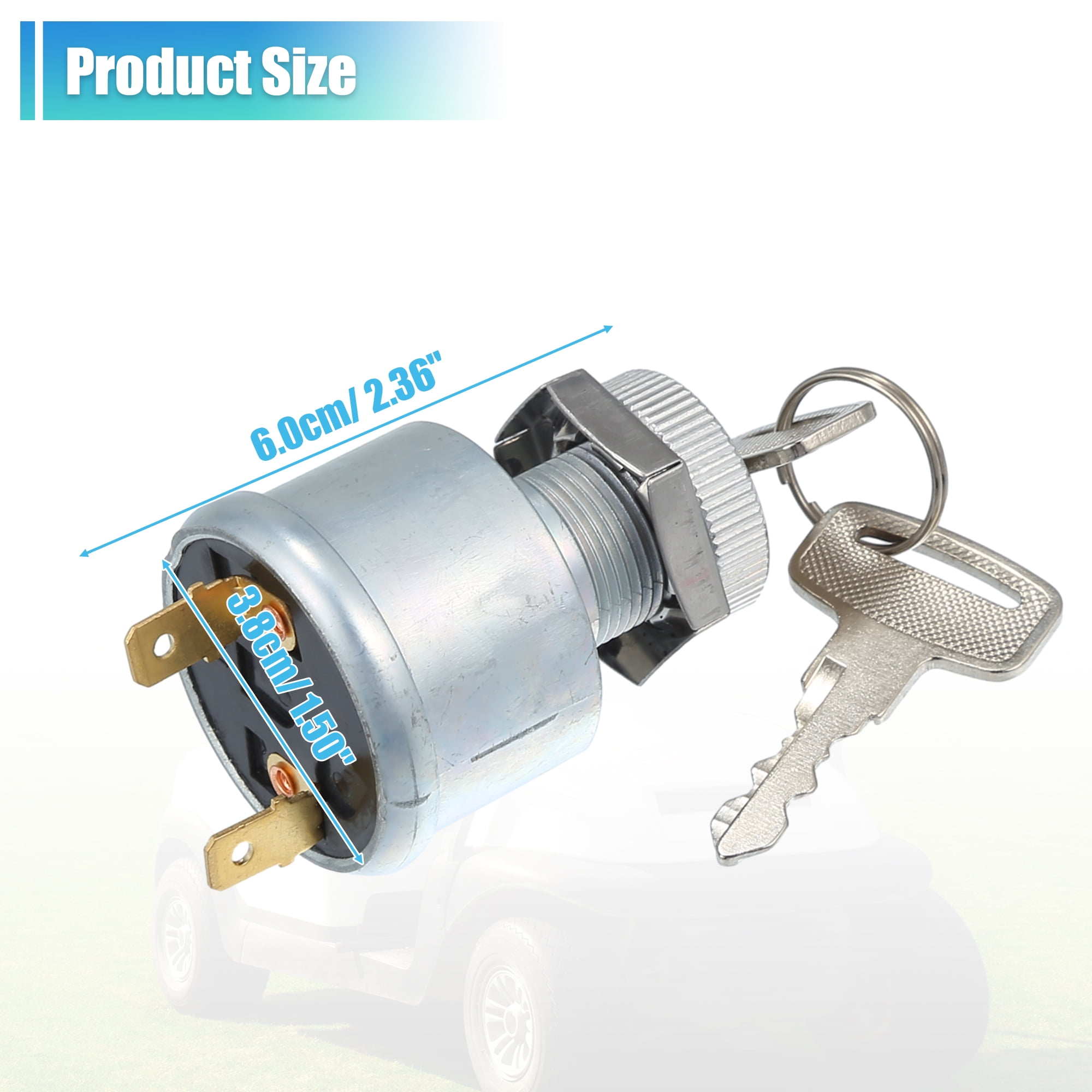 Unique Bargains Car Ignition Switch Alloy Lock Cylinder for EZGO Golf Cart 1981-Up