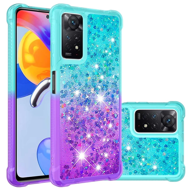 Funda para Xiaomi Redmi Note 12 Pro 4G Transparente con Brillos Carcasa Protectora Antigolpes con Glitter Brillante