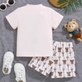 thumbnail image 5 of Toddler Outfits for Boys Toddler Boys Outfit Sets- Short Sleeve Soft Casual Kids Summer Clothes Cotton T Shirts and Shorts Gibobby(11-12 Years,Beige), 5 of 5