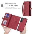 thumbnail image 6 of for Samsung Galaxy S23 FE Case for Women Men, Removable Durable PU Leather Magnetic Flip Strap Wristlet Zipper Purse Card Holder Detachable Wallet Phone Cases for Samsung Galaxy S23 FE, Red, 6 of 10