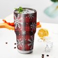thumbnail image 3 of 30oz Red and Black Christmas Snowflake Pattern Tumblers Stainless Steel Tumbler with Lid and Straw,Vacuum Insulated Double Wall Travel Tumbler Cups Mug with Cleaning Brush for Coffee,Tea, 3 of 7