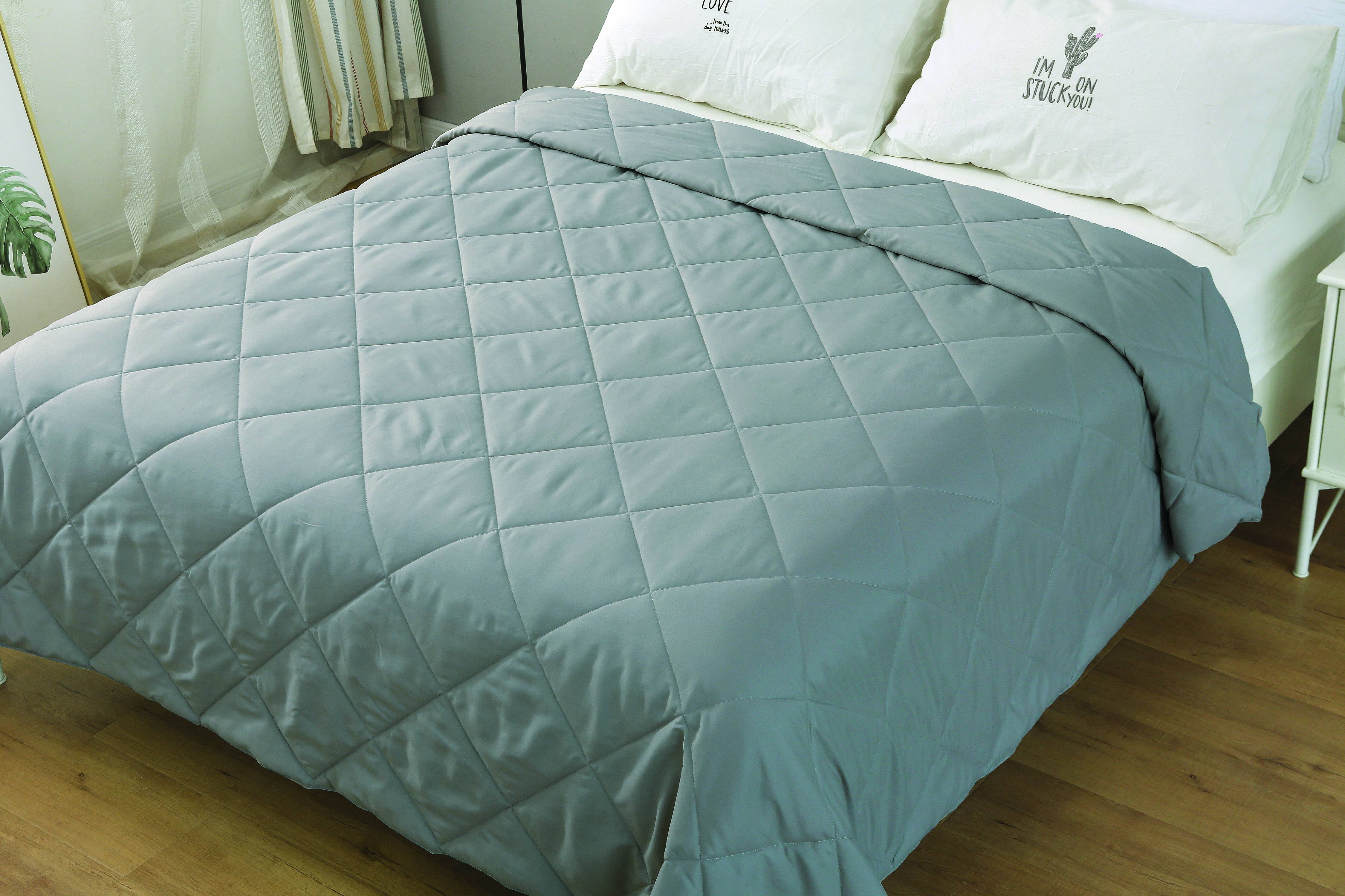 St. James Home Soft Cover Nano Feather Filled Blanket, Light Grey, King