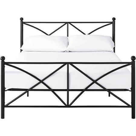 Mainstays Monaco Metal Bed Frame, Black Finish, Multiple Sizes