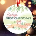 thumbnail image 2 of Soul Décor Christmas Ornaments Tree Decoration, Baby's First Christmas 2020 Ornament, Large 3.75" Round Metal Ornament, Velvet Pouch Included, 2 of 7