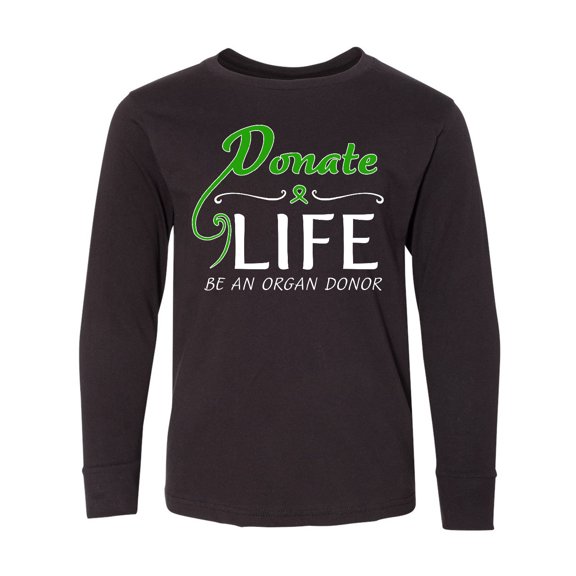Inktastic Donate Life-Be an Organ Donor Long Sleeve Youth T-Shirt