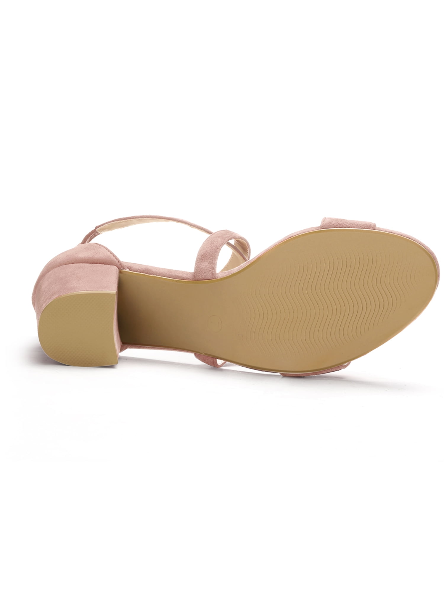 Unique Bargains Women's Open Toe Cross Strap Mid Block Heel Sandals