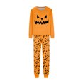 thumbnail image 5 of Halloween Pajamas Family Set - 2 piece Pumpkin Face Print Long Sleeve Top and Pants Loungewear,Holiday Cartoon Spooky Print Matching Family Halloween Pajamas for 2XL Pjs, 5 of 5