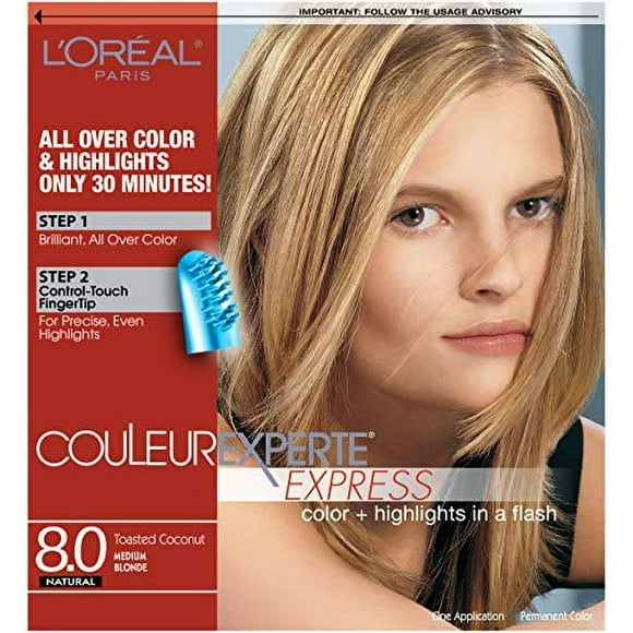 LOreal Paris Couleur Experte 2-Step Home Hair Color and Highlights Kit, Toasted Coconut