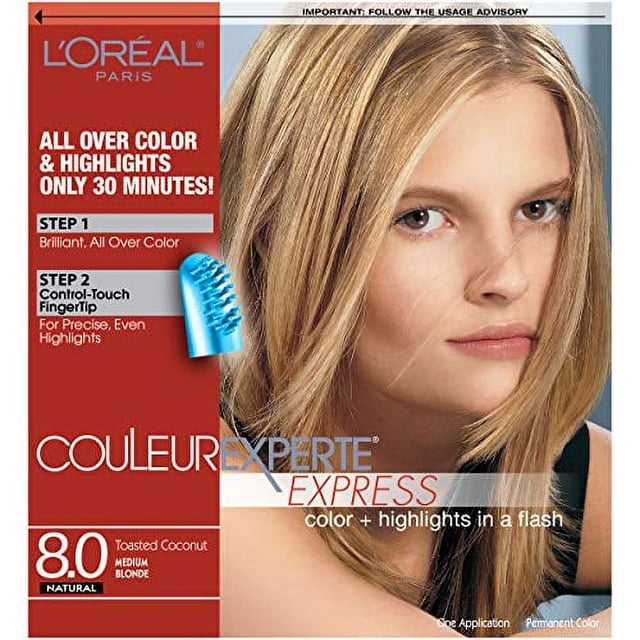 L'Oreal Paris Couleur Experte 2-Step Home Hair Color and Highlights Kit, Toasted Coconut