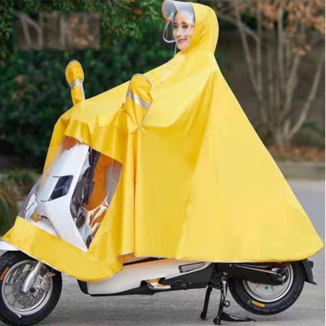 Chubasquero para motocicleta, Poncho de lluvia para ciclismo, impermeable, capas de lluvia para Scooter para hombres y mujeres, Oxford con retrorreflector amarillo 3XL grueso