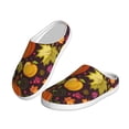 thumbnail image 2 of Daiia Autumn Harvest Pumpkin Joy Print Women’s Fuzzy Slippers Memory Foam Lightweight House Shoes Cozy Loafer Flannel House Shoes-39/40, 2 of 7