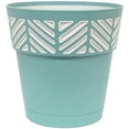 thumbnail image 2 of Marshall Pottery 7009018 7.49 x 8 Po. Jardinière en Résine Mosaïque Deroma, Turquoise, 2 of 3