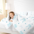 thumbnail image 3 of Erosebridal Blue Bow Flower Twin Bedding Sets for Girls, Cartoon Ribbon Bedding Comforter Set for Kids Teens, Reversible, 7-Piece, 3 of 6