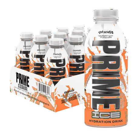 Prime Ice Hydration Sports Drink, Orange, 16.9 fl oz, 12 Pack, Bottles