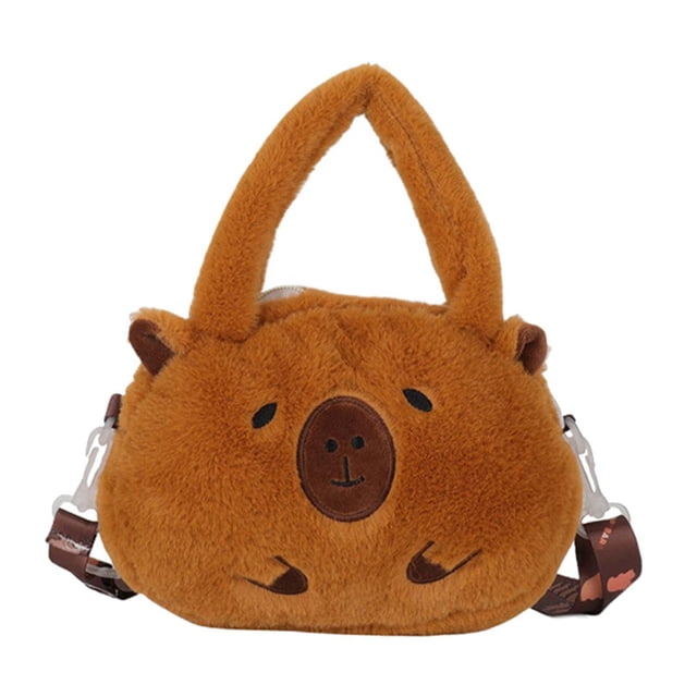 Bolso bandolera de felpa jinwen para mujer bolso de hombro de animal suave para ir de compras