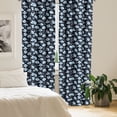 thumbnail image 2 of Ambesonne Floral Window Curtains, Pastel Daisy Iris Plants, Each 28" W x 63" L, Dark Indigo Pale Blue, 2 of 3