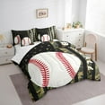 thumbnail image 3 of Castle Fairy Sport Baseball Boy 7 Pieces Bedding Comforter Set,US Flag Full Bedding Set Lightweight,Green Camo Fitted Sheet Flat Sheet,Super Cozy Room Decor, 3 of 8
